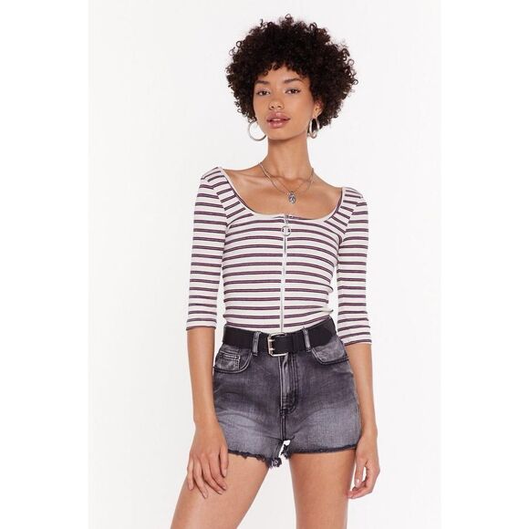 HOLLISTER LONG SLEEVE STRIPPED TOP - Picture 1 of 8